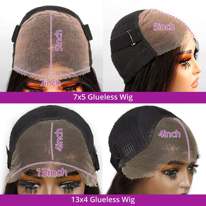 Women's 250% Density Glueless Deep Wave Human Hair Lace Front Wig