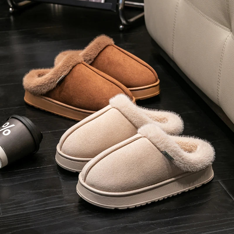 Unisex Fluffy Warm EVA Thick Sole Winter Slippers