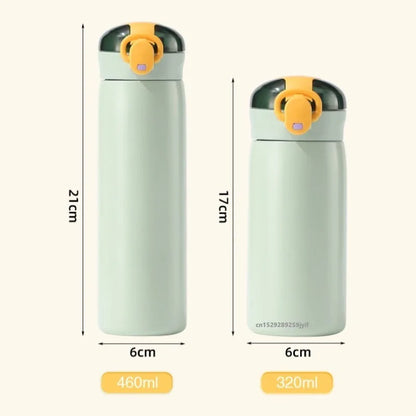320ml or 460ml Kids Stainless Steel Thermos Bottle with Straw