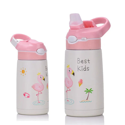 400ml Kids 316 Stainless Steel Thermos Bottle with Straw