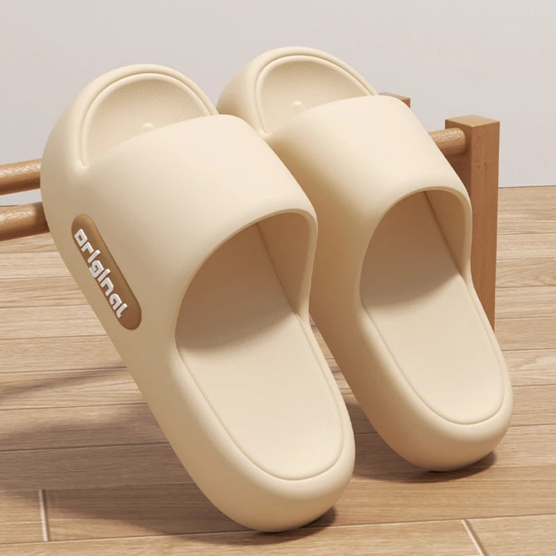 Women's Thick Sole Letter Print Cloud Slide Sandals