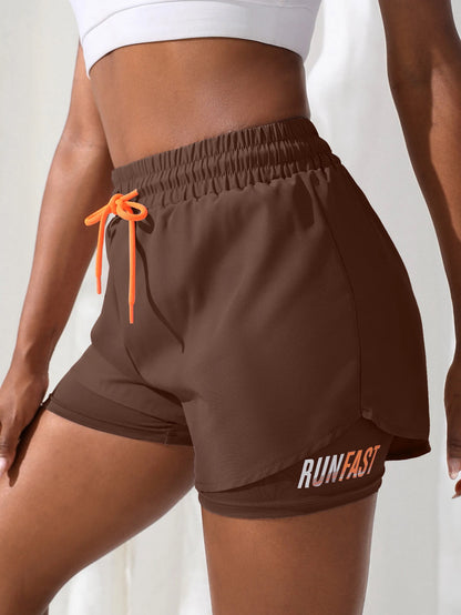 Women's High Rise 2 in 1 Yoga Running Shorts