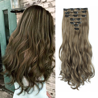 22 Inch Curly Wavy Clip In Hair Extensions 7PCS