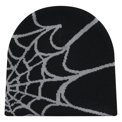 Unisex Y2K Spider Web Knit Beanie Hat