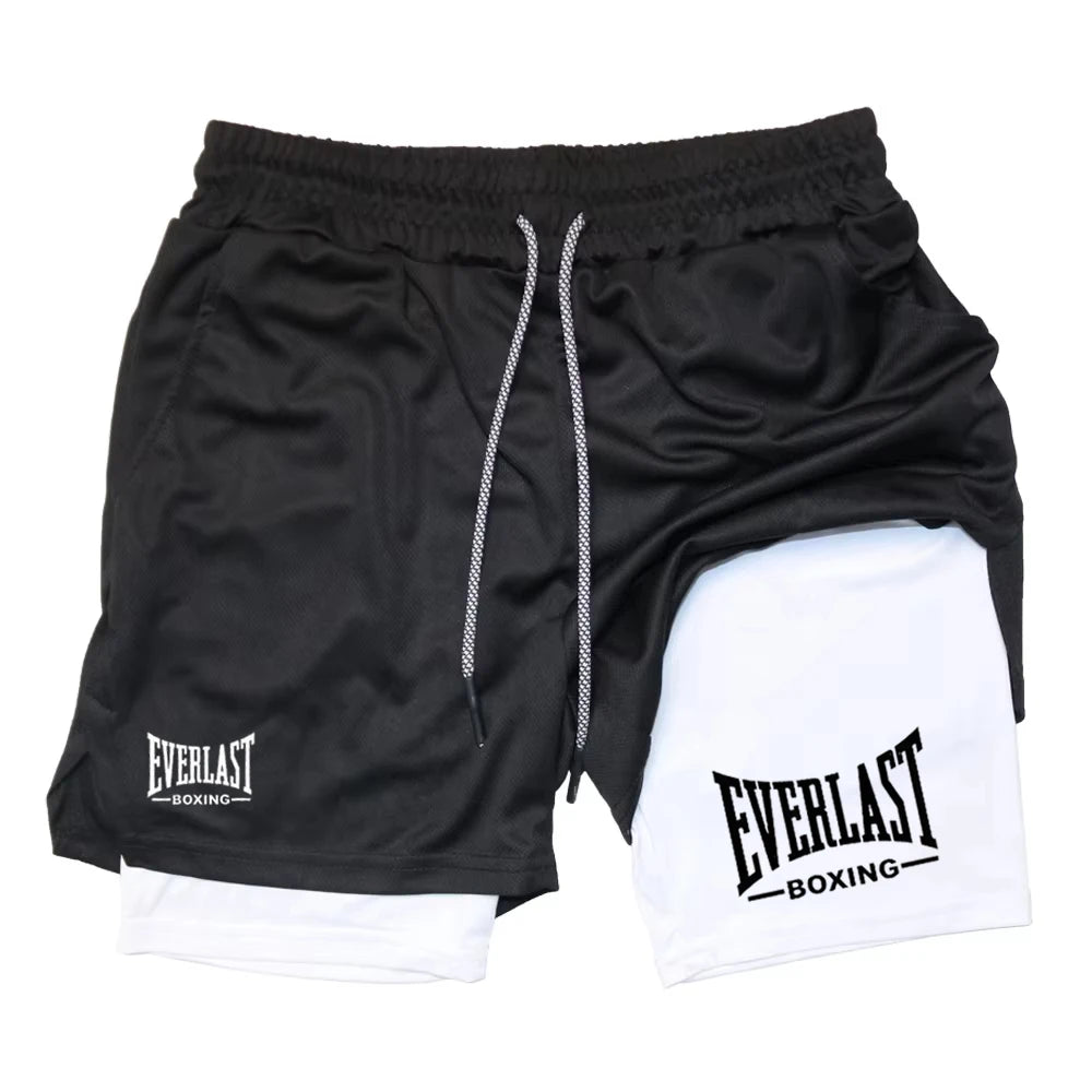 Men's Quick Dry Double Layer Compression Gym Shorts RL0365