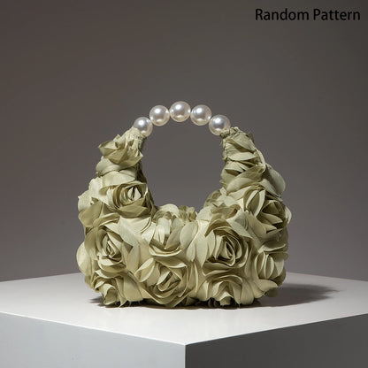 Floral Pearl Evening Clutch Bag for Women Wedding Party Prom Accessories