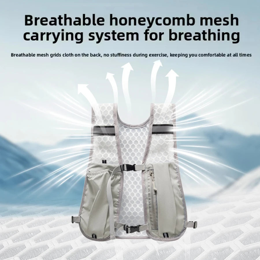 Lightweight Reflective Running Hydration Vest with Phone Pocket
