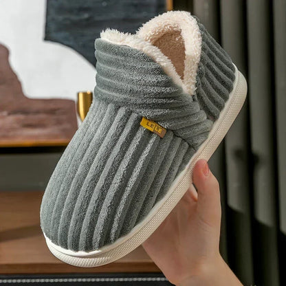 Warm Furry Ankle Cover Slippers for Men & Women Winter Home Shoes
