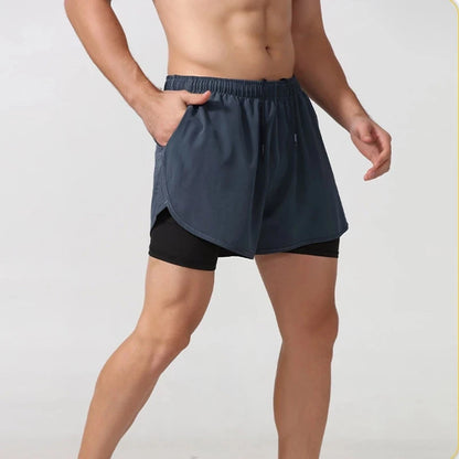 Men's Quick Dry Double Layer Running Shorts