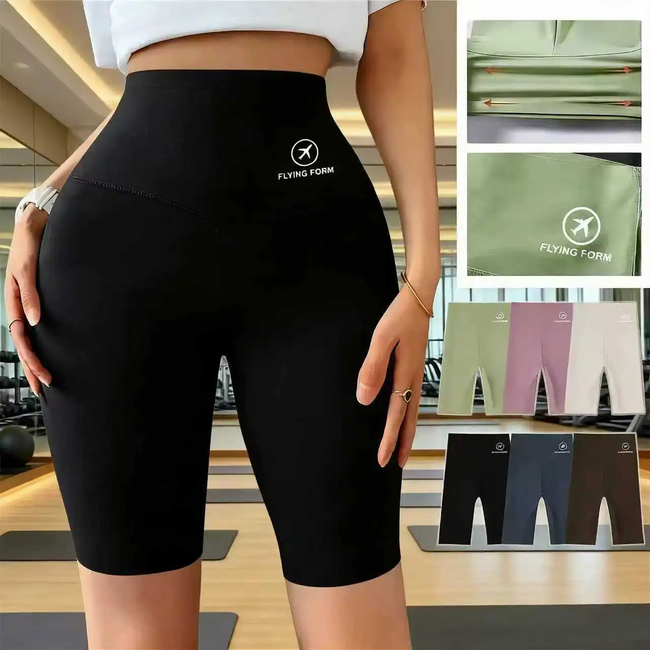 Women's High Waist Cycling and Yoga Gym Shorts
