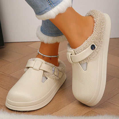 Women’s Warm Fluffy EVA Clogs Waterproof Non Slip Winter Slippers