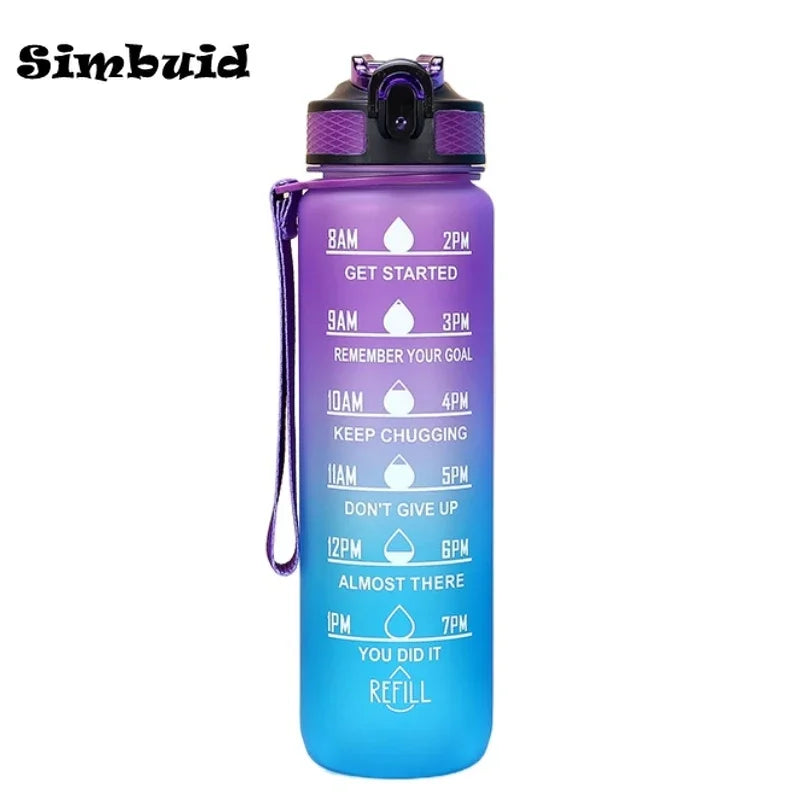 600ml Leak Proof Motivational Sports Water Bottle with Time Marker