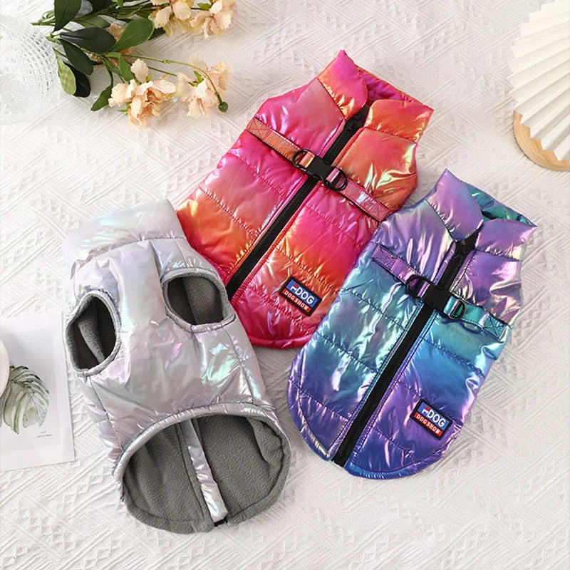 Rainbow Gradient Vest for Small & Medium Dogs Winter Pet Coat