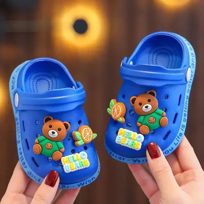 Cute Cartoon Closed Toe EVA Slippers for Kids Non Slip Summer Shoes