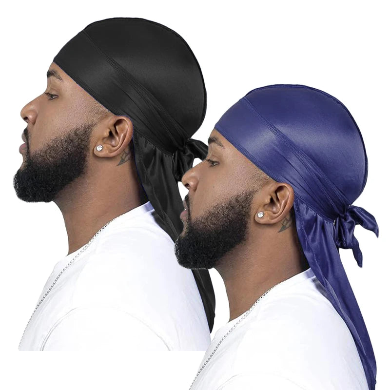 Unisex Silky Long Tail Durag Headwrap