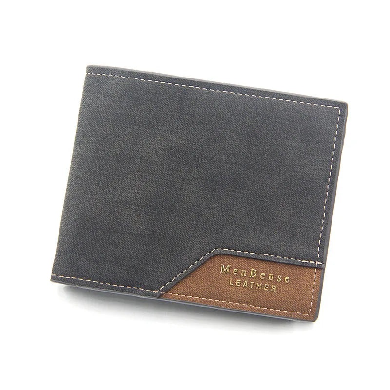 Men's Slim Frosted Leather Wallet with Coin Pocket