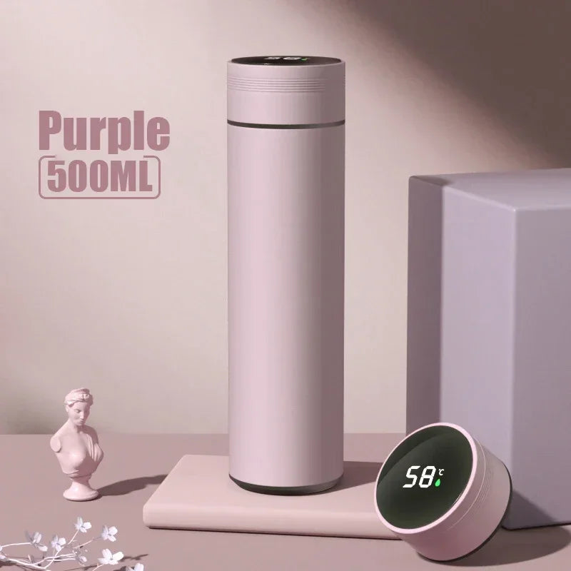500ml Stainless Steel Temperature Display Thermos Bottle