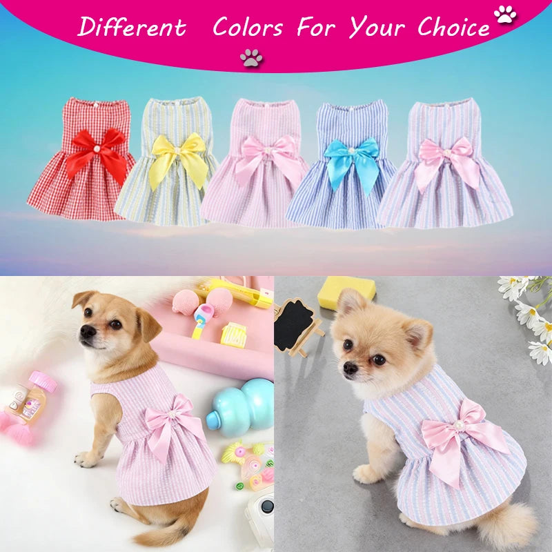 Cute Flower Princess Dress for Small Dogs & Cats Summer Pet Clothing
