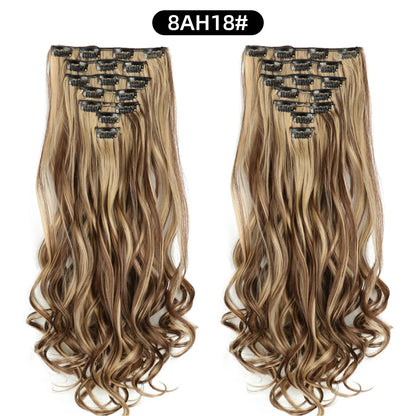 22 Inch Curly Wavy Clip In Hair Extensions 7PCS