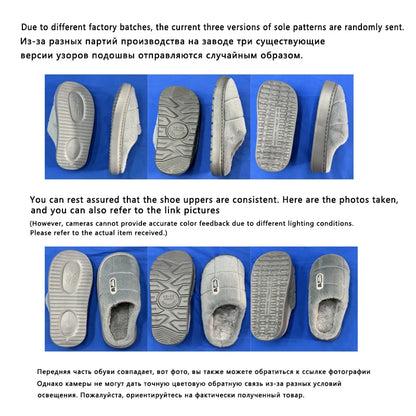 Big Size 50–51 Warm Winter Slippers for Men & Women Non Slip Home Shoes