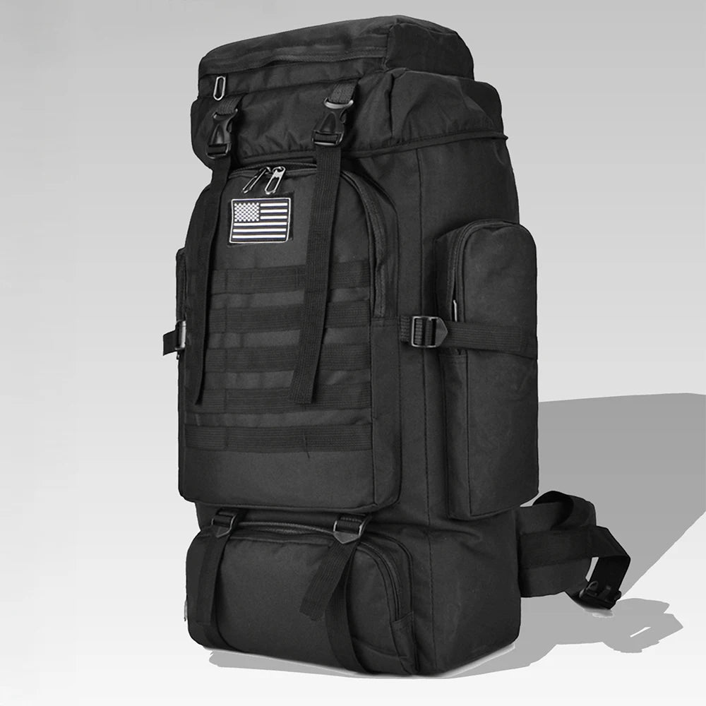 80L or 100L Large Capacity Tactical Hiking Backpack