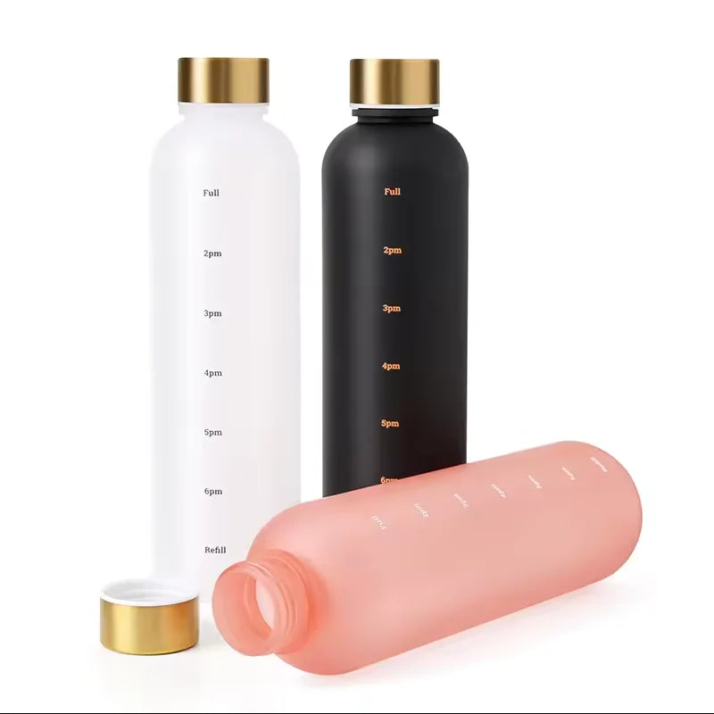 1000ml BPA Free Motivational Sports Water Bottle with Time Marker