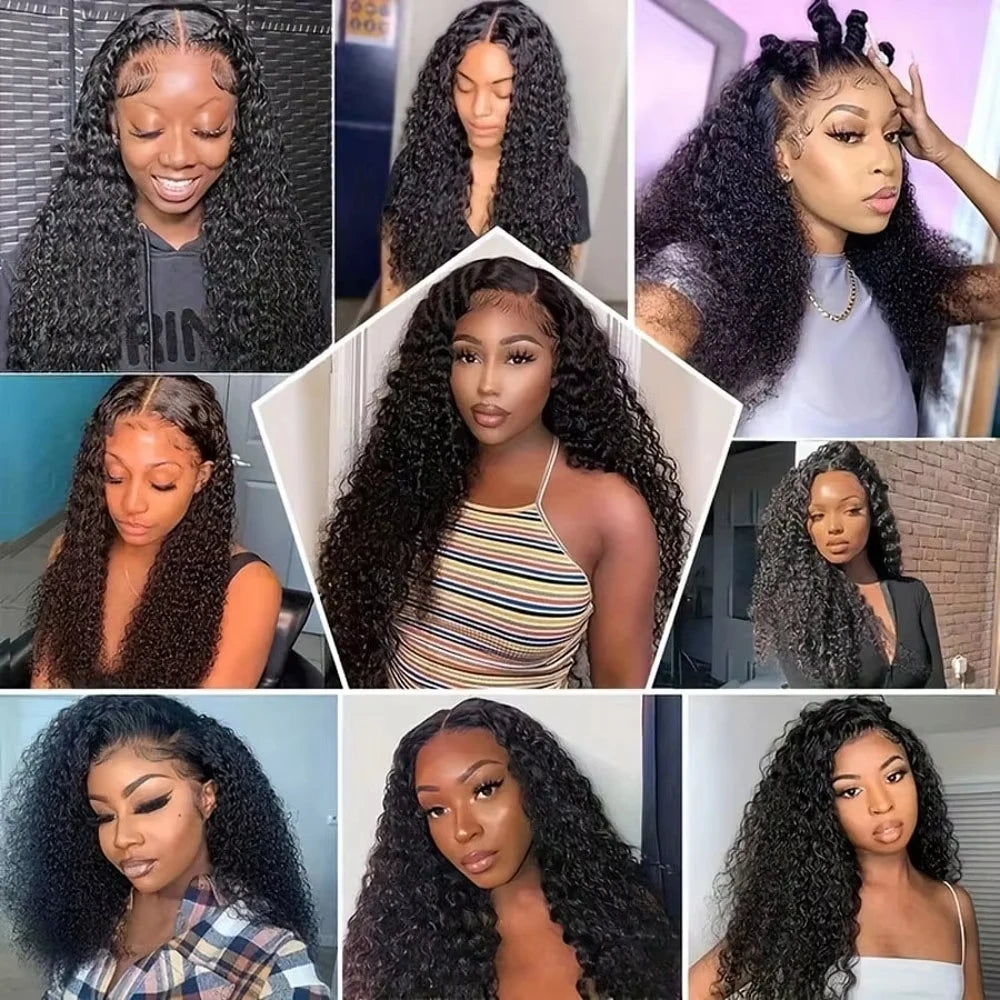 Women's 40 to 42 Inch Deep Wave HD Lace Front Human Hair Wig