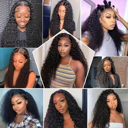 Women's 40 to 42 Inch Deep Wave HD Lace Front Human Hair Wig
