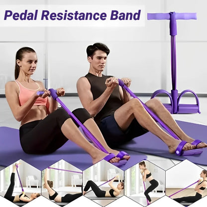 4 Tube Pedal Resistance Band for Full Body Training