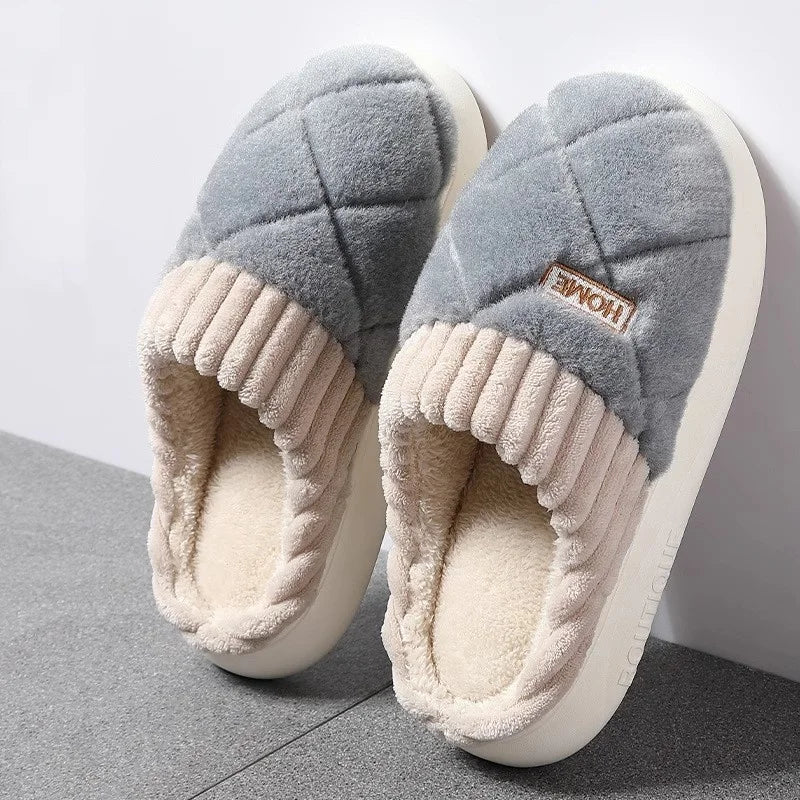 Soft Plush Winter Home Slippers for Men & Women Non Slip Indoor Shoes