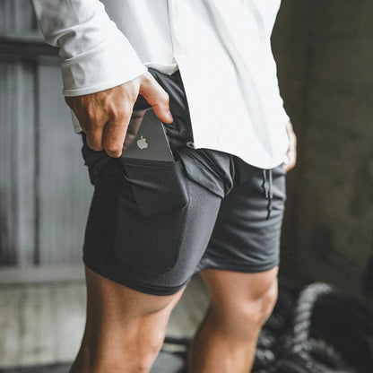Men's Camo 2 in 1 Quick Dry Running Shorts