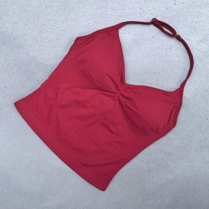 Women's Adjustable Strappy Backless Padded Sports Bra