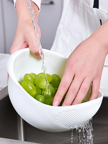 Kitchen Colander Drain Basket with Handle for Rice, Fruit & Vegetables