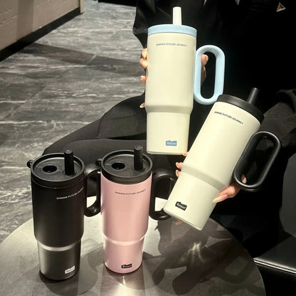 720ml Stainless Steel Insulated Tumbler with Straw and Handle