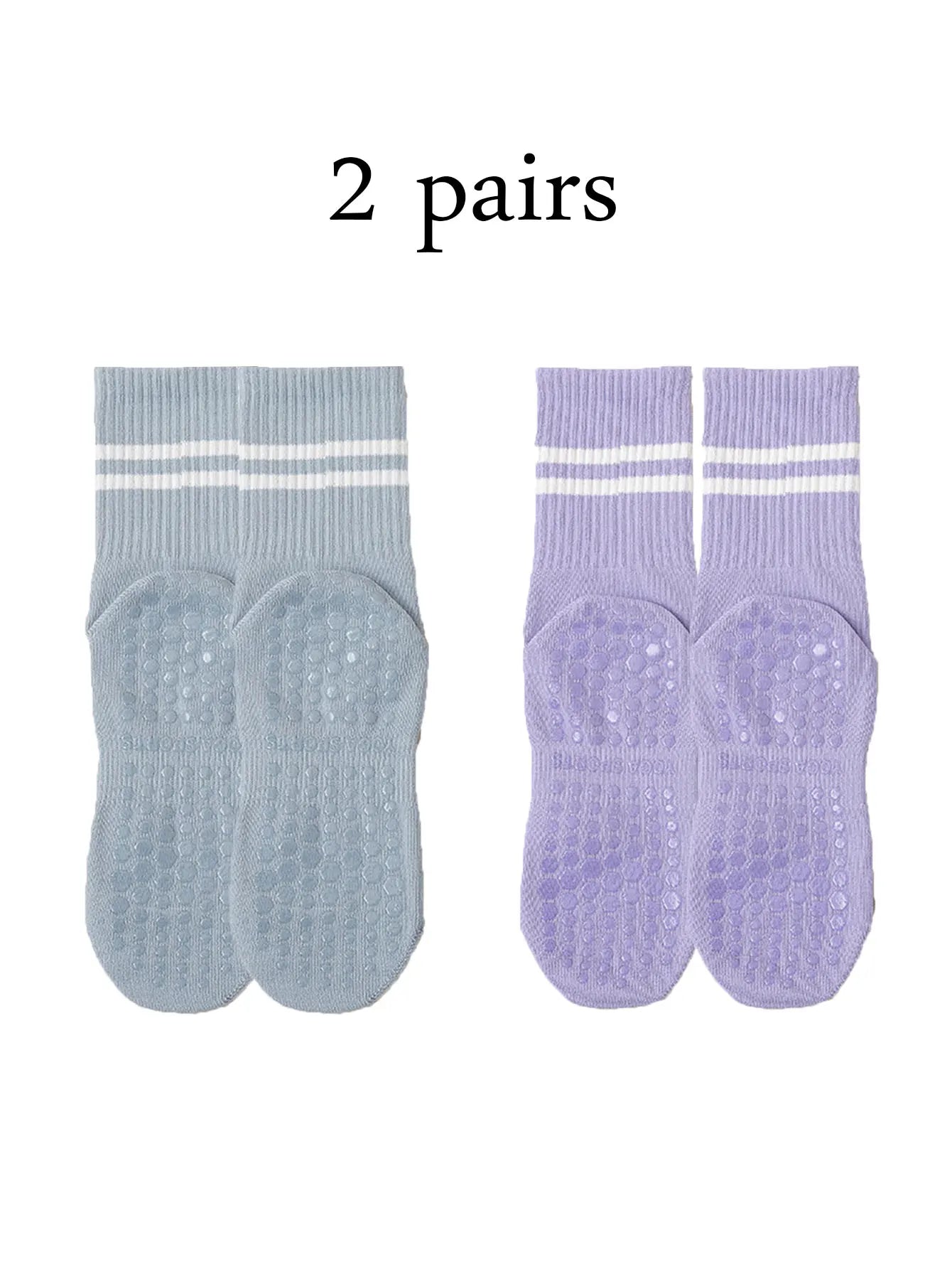 4 Pairs Women's Non Slip Yoga Pilates Socks