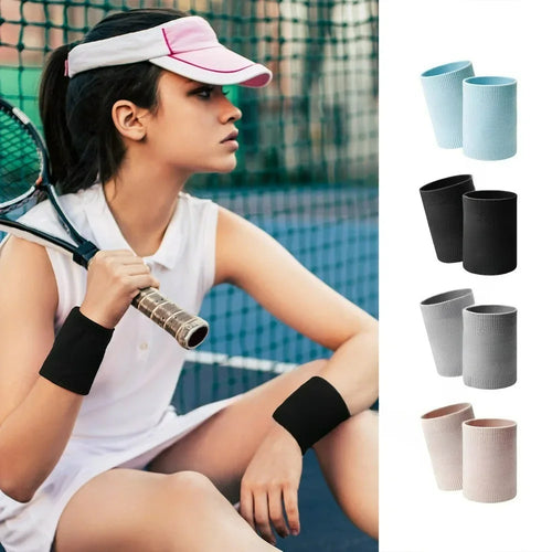 1 or 2 Pack Breathable Sweat Absorbing Sports Wristbands