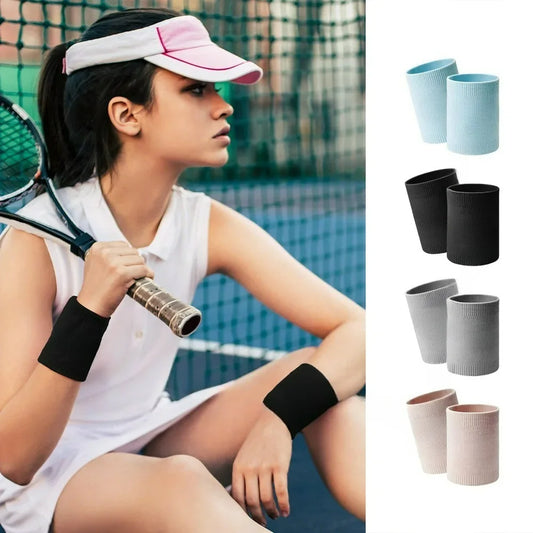 1 or 2 Pack Breathable Sweat Absorbing Sports Wristbands
