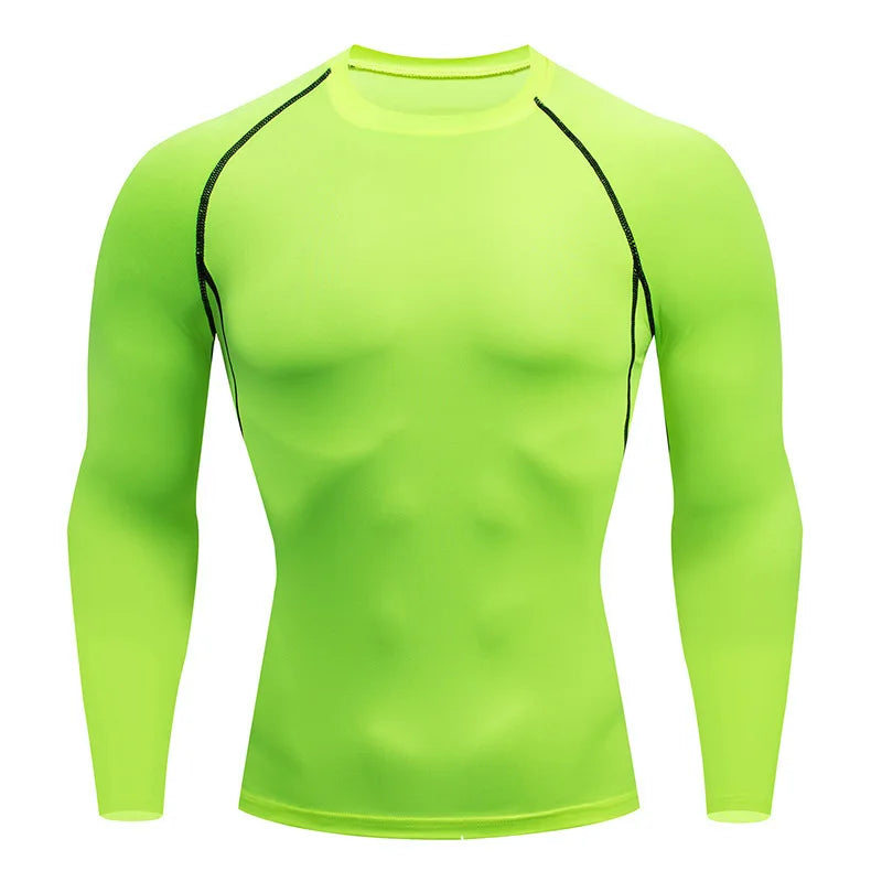 Men's Quick Dry Long Sleeve Compression Running Shirt