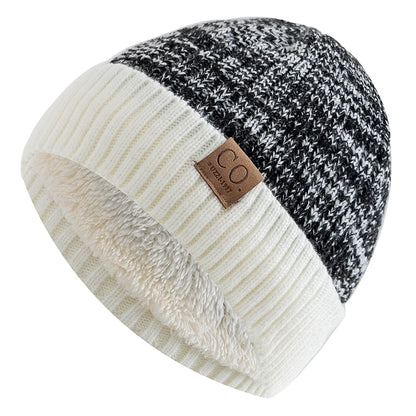 Unisex Two Tone Fur Lined Winter Beanie