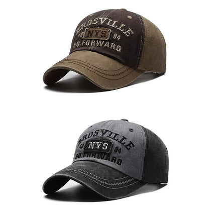 Men's Washed Embroidered Curved Brim Baseball Cap