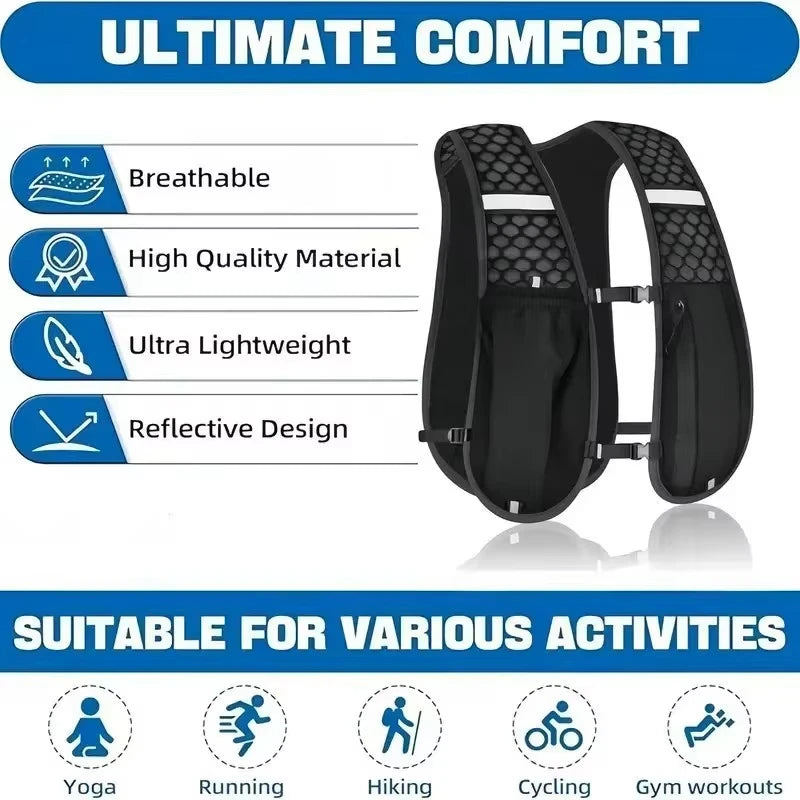 Lightweight Reflective Running Hydration Vest Backpack