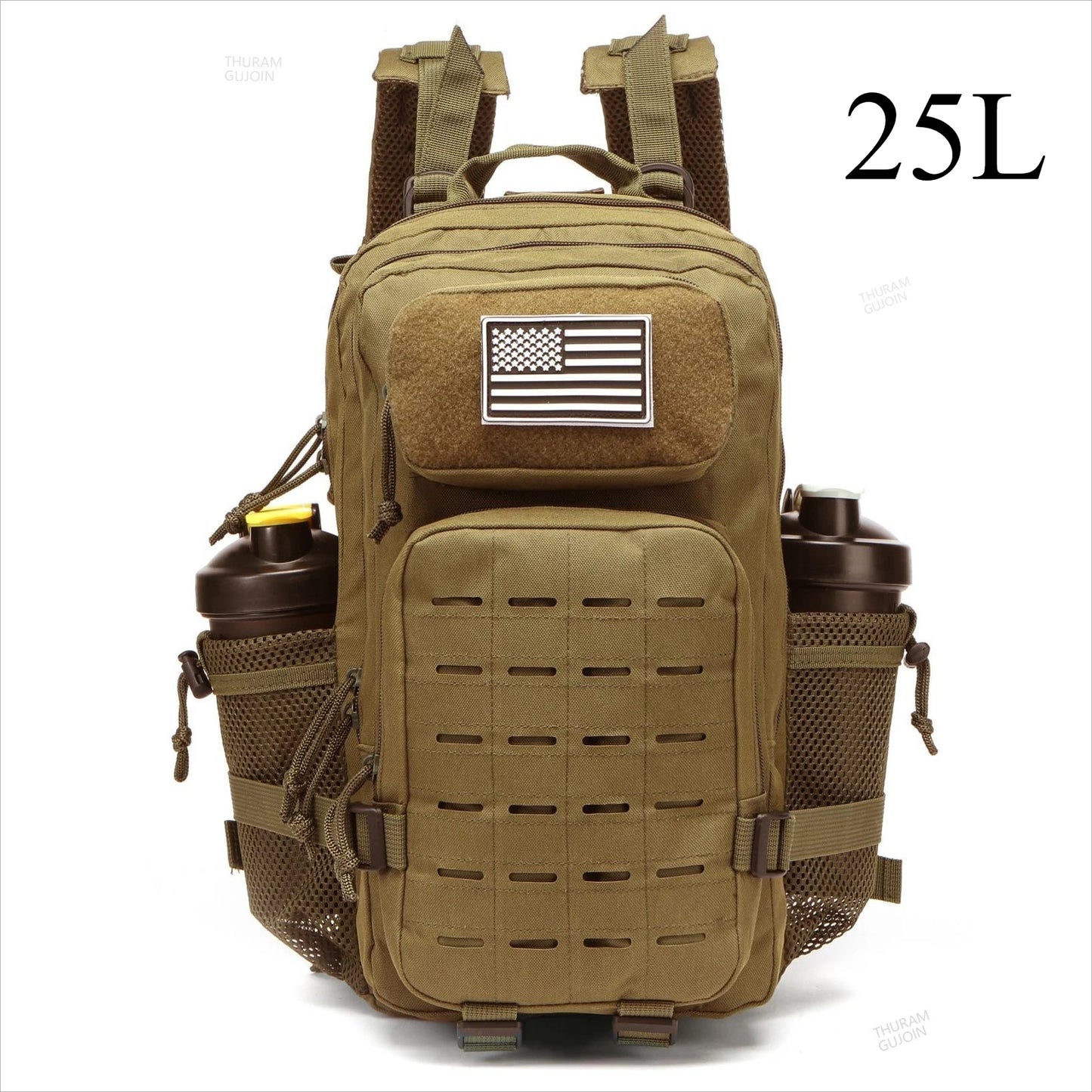 25L or 50L MOLLE Tactical Hiking Backpack with 2 Bottle Holders