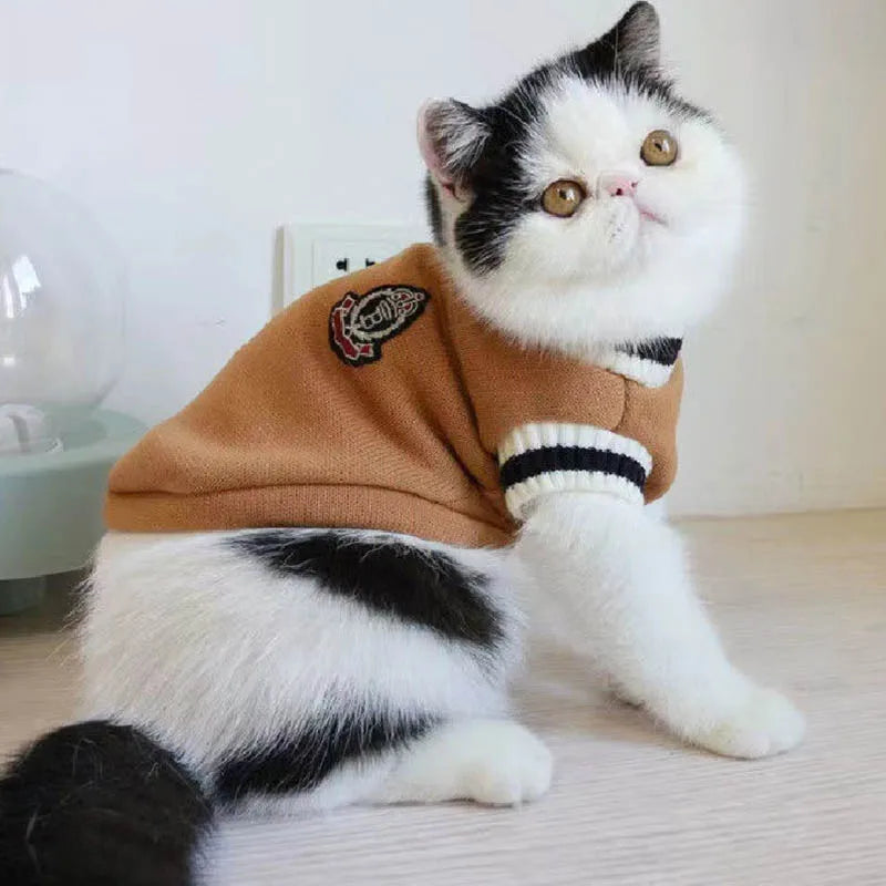 Warm Pullover Sweater for Small Dogs & Cats Winter Pet Clothes