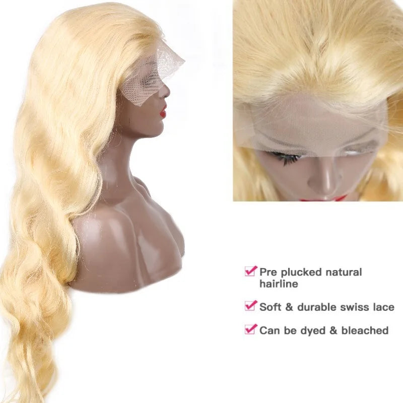 613 Honey Blonde Body Wave 13x4 13x6 HD Lace Human Hair Wig