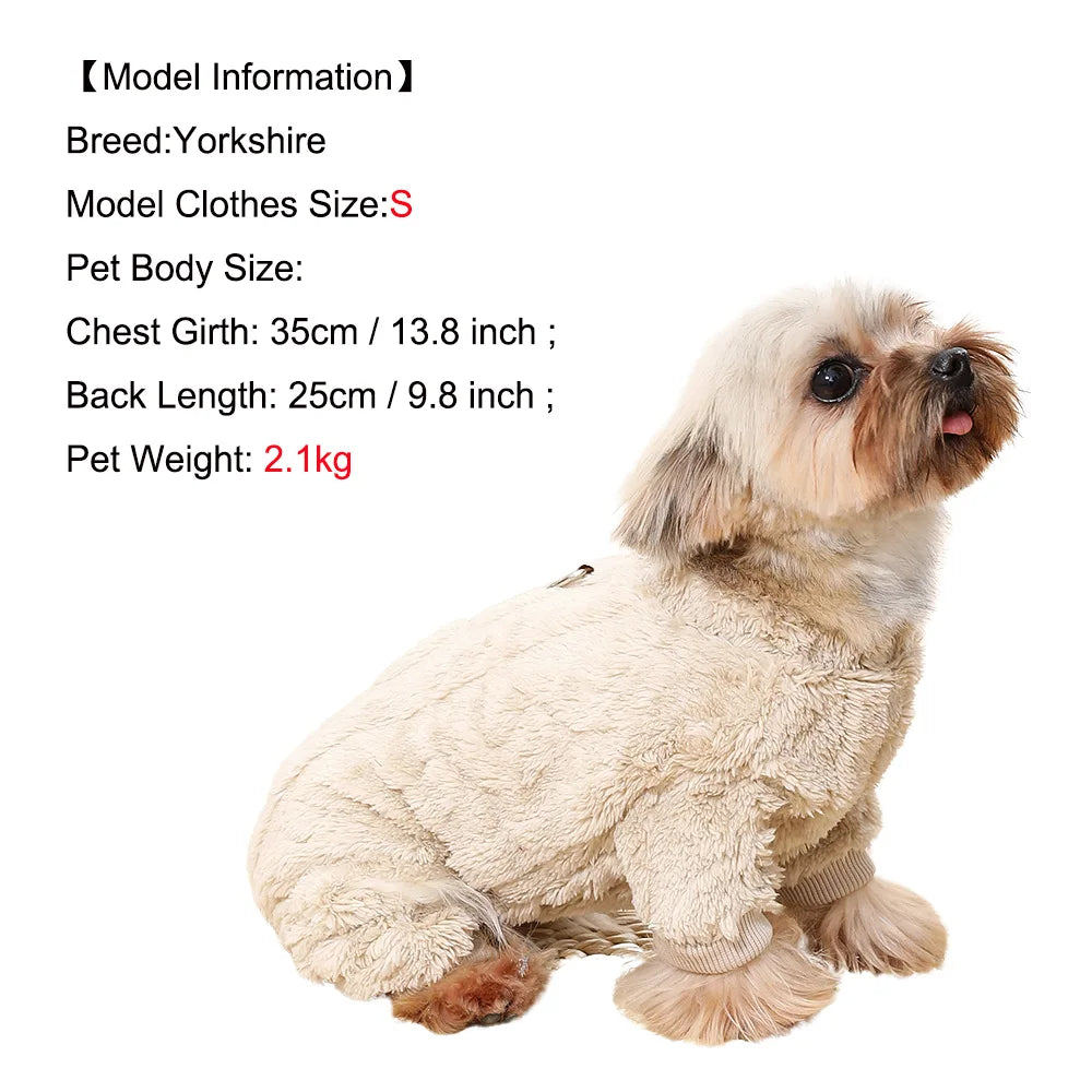 Soft Fleece Jumpsuit for Small & Medium Dogs & Cats Winter Pet Clothes