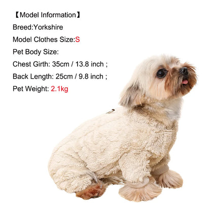 Soft Fleece Jumpsuit for Small & Medium Dogs & Cats Winter Pet Clothes