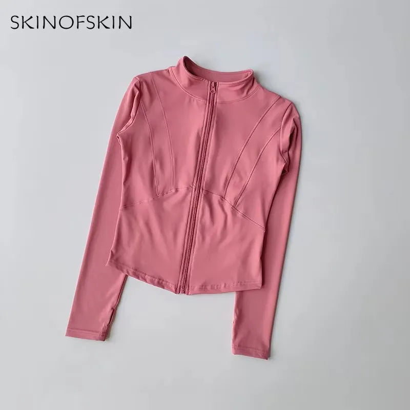 Women's Quick Dry Zip Long Sleeve Fitness Jacket