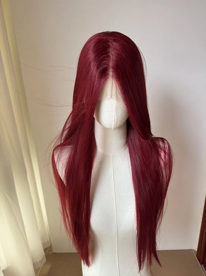 26 Inch Light Pink Straight Lace Front Wig
