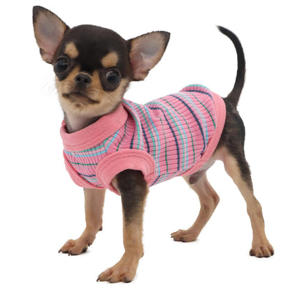 Pink Rib Dog Shirt Vest for Small Dogs & Puppies