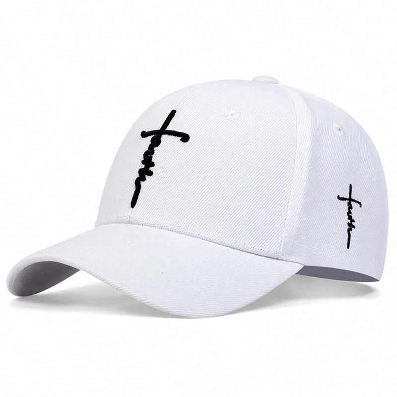 Unisex Faith Embroidered Cotton Snapback Baseball Cap